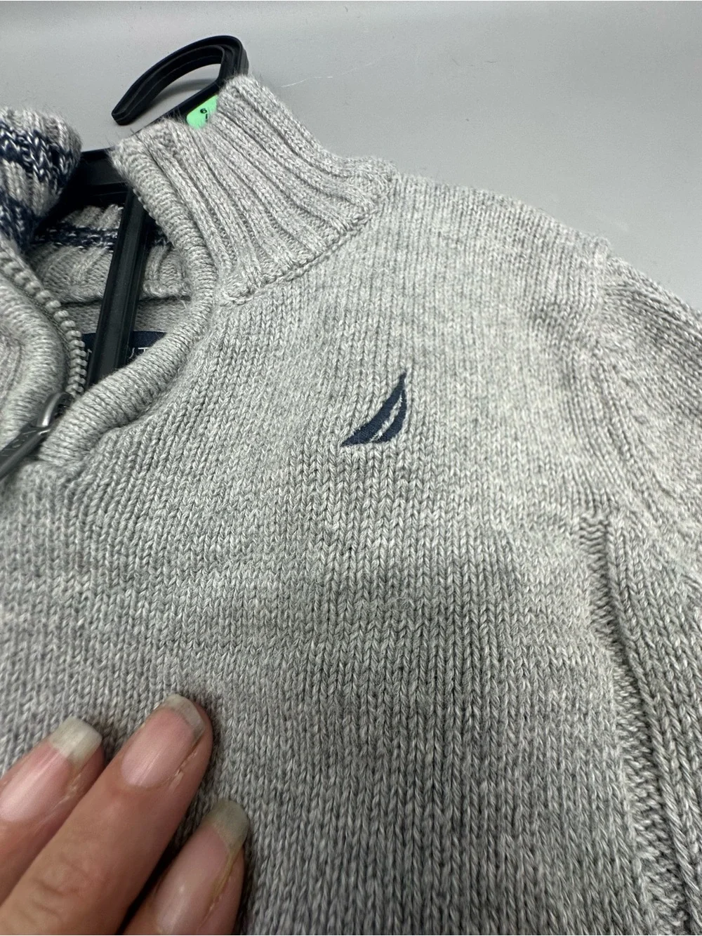 Nautica baby boy's grey heather quarter-zip knit sweater, shirt